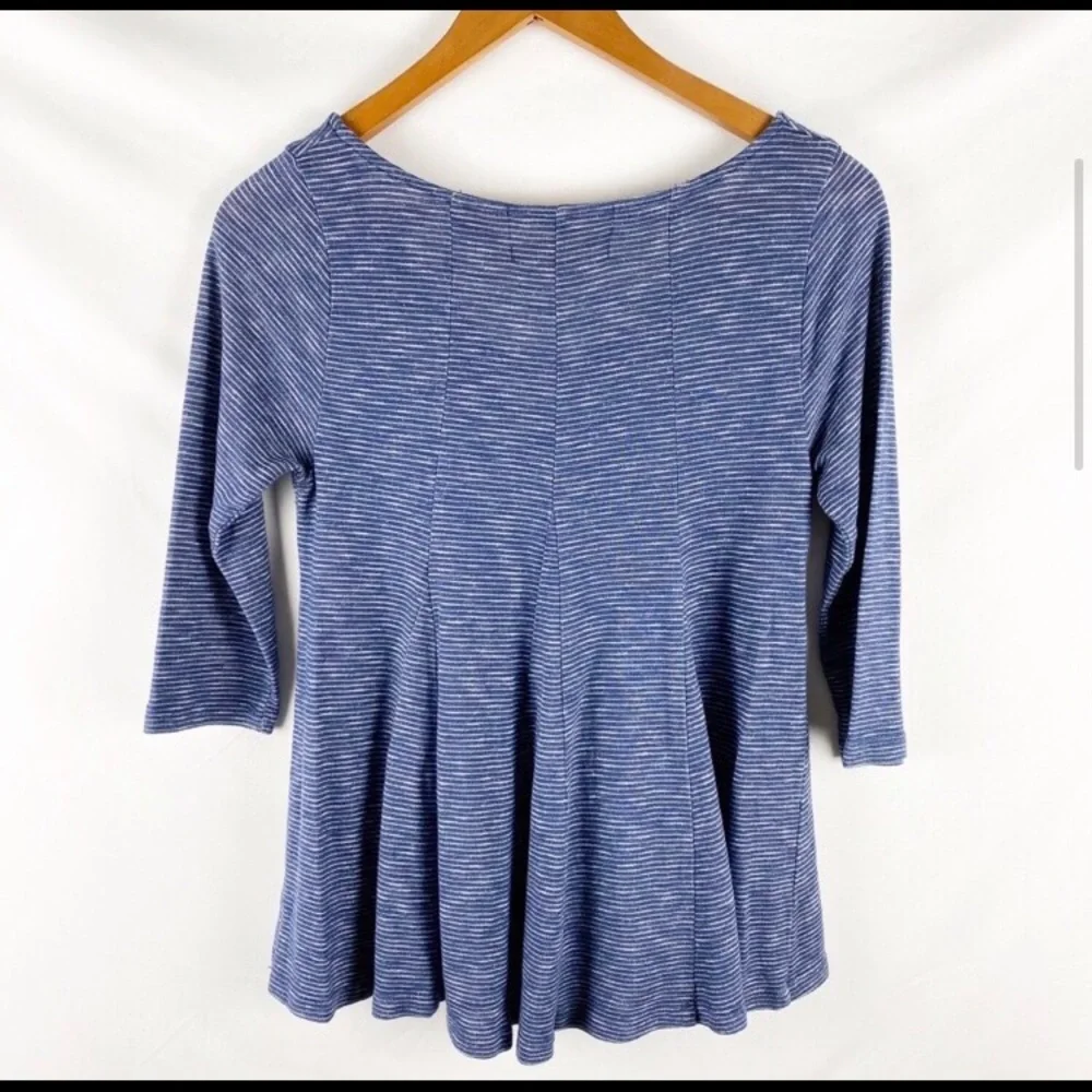 NWOT Anthropologie Puella Blue & White Striped Tee - Picture 3 of 3
